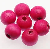 Wooden Beads Cerise 14mm