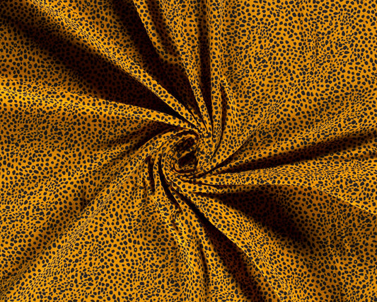SALE Cotton Jersey Cheetah Spot - Mustard