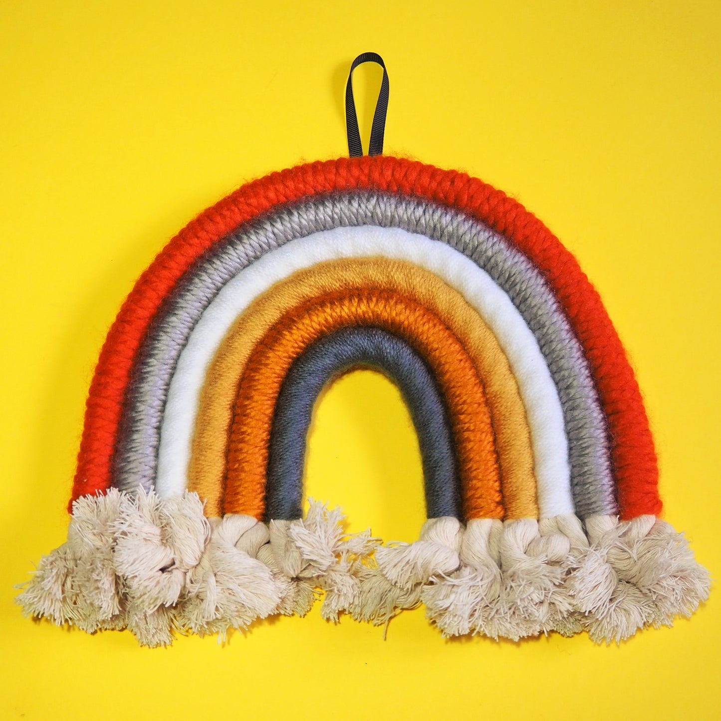 Shades of Orange and Yellow, Rope Rainbow Wall Hanging