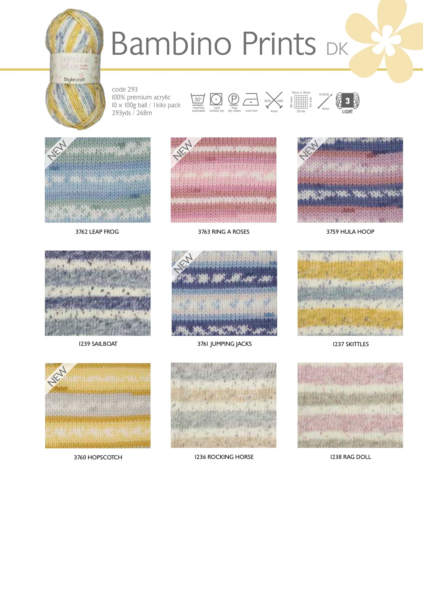 Stylecraft Bambino Prints Double Knit - 3759 Hula Hoop