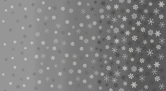 100% Cotton Snowflake Ombre - Double Border  By Makower