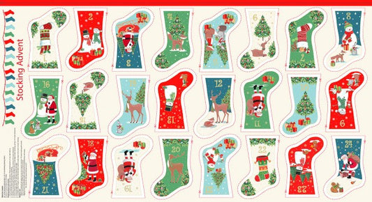100% Cotton Mini Stocking Advent Panel