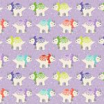 100% Cotton Triceratops Lilac From The Dino Collection by Makower