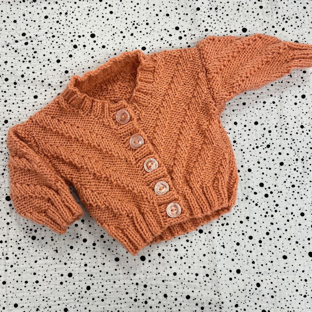 Hand Knitted Cardigan Age Newborn
