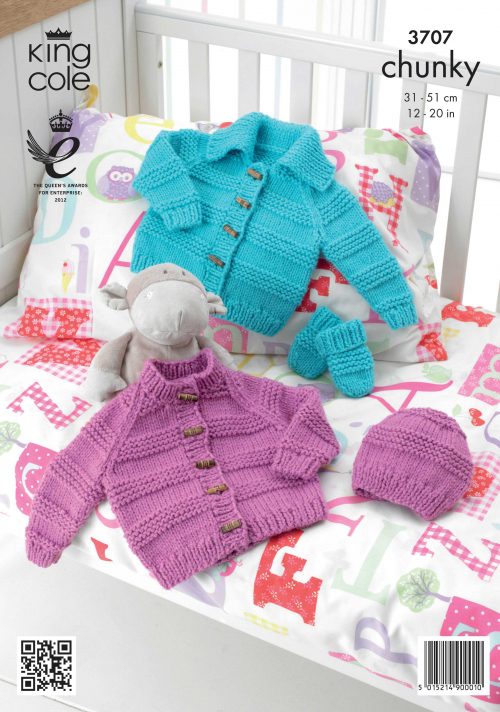 King Cole 3707 Jacket Hat and Mittens - Chunky