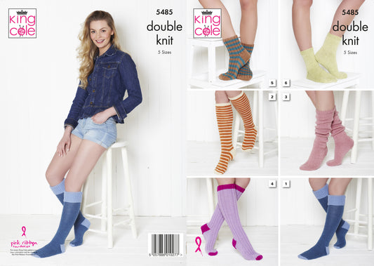 King Cole 5485 Socks in Double Knit Age 4-adults