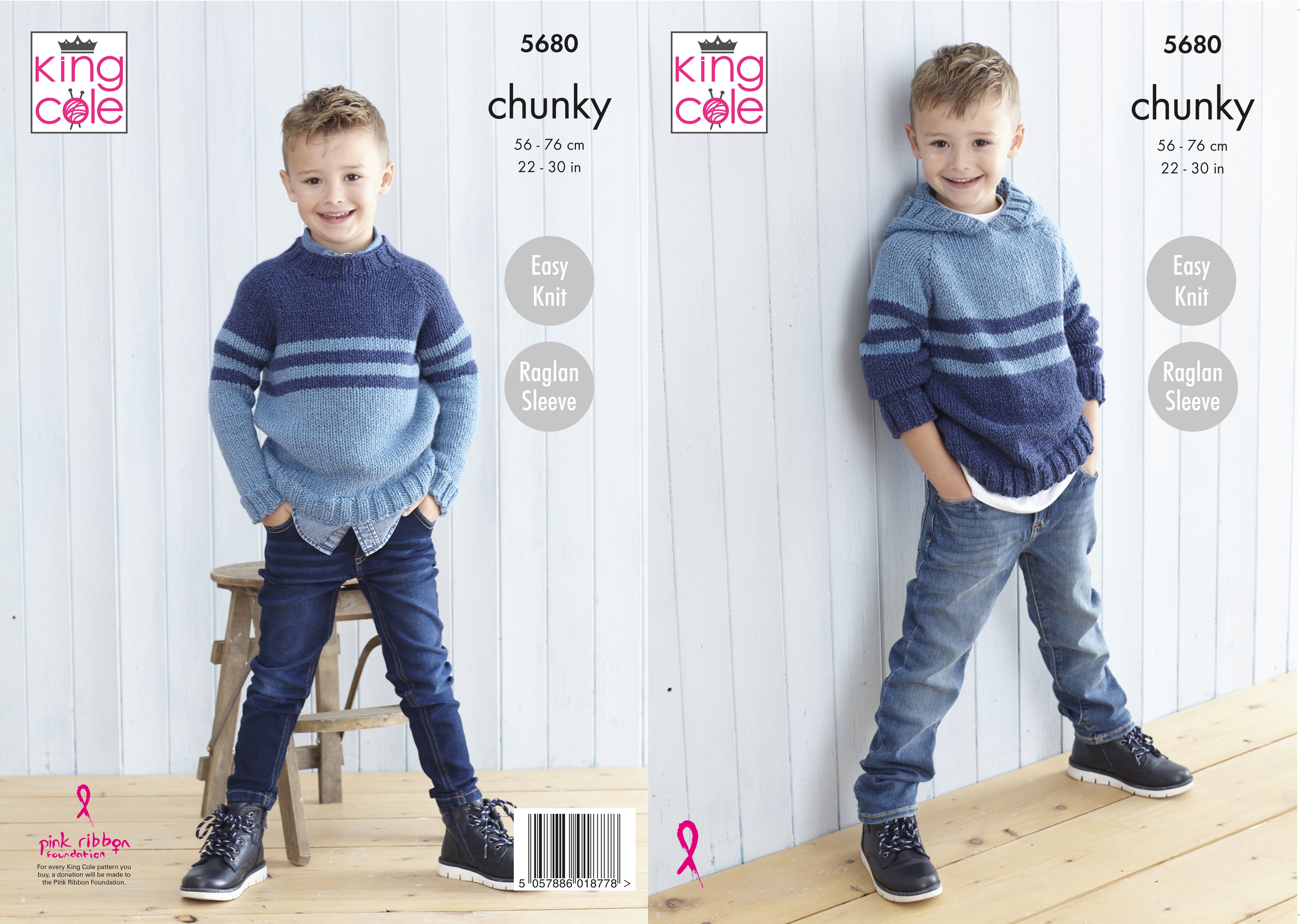 King Cole 5680 Sweater and Hooded Sweater Pattern