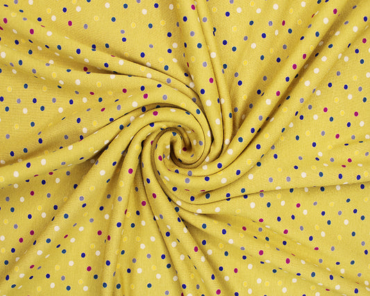 SALE Viscose Jersey Lots of spots - Mustard