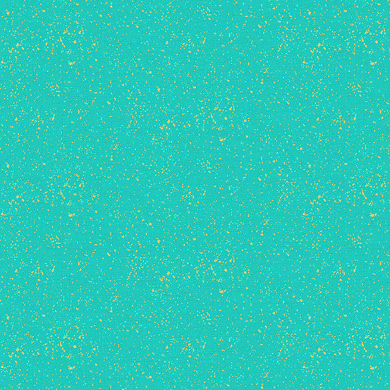 100% Cotton Metallic Linen Texture - Turquoise  By Makower