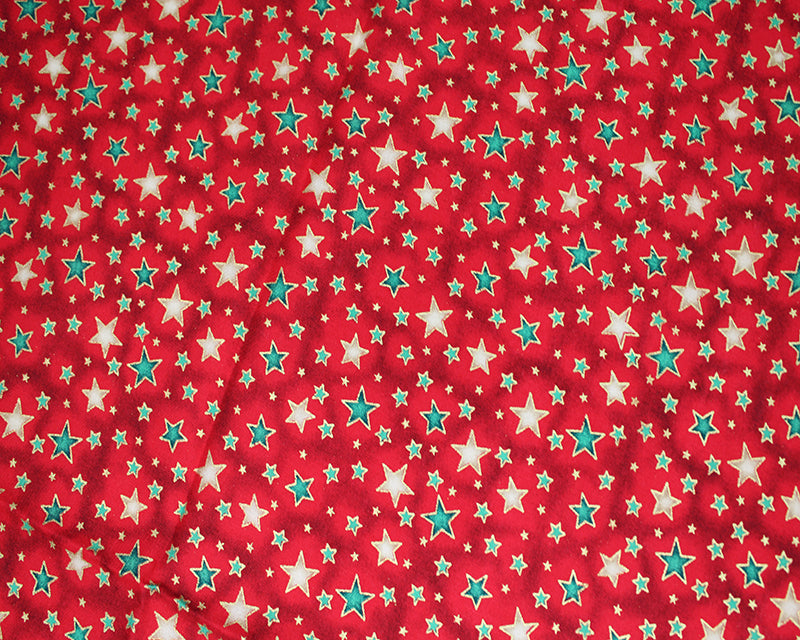 100% Cotton Shining Stars Red