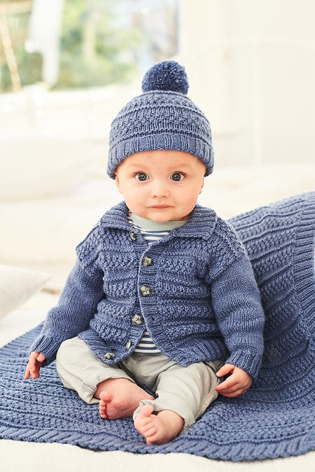 Stylecraft 9907 Cardigan, Hat and Blanket Set Double Knit