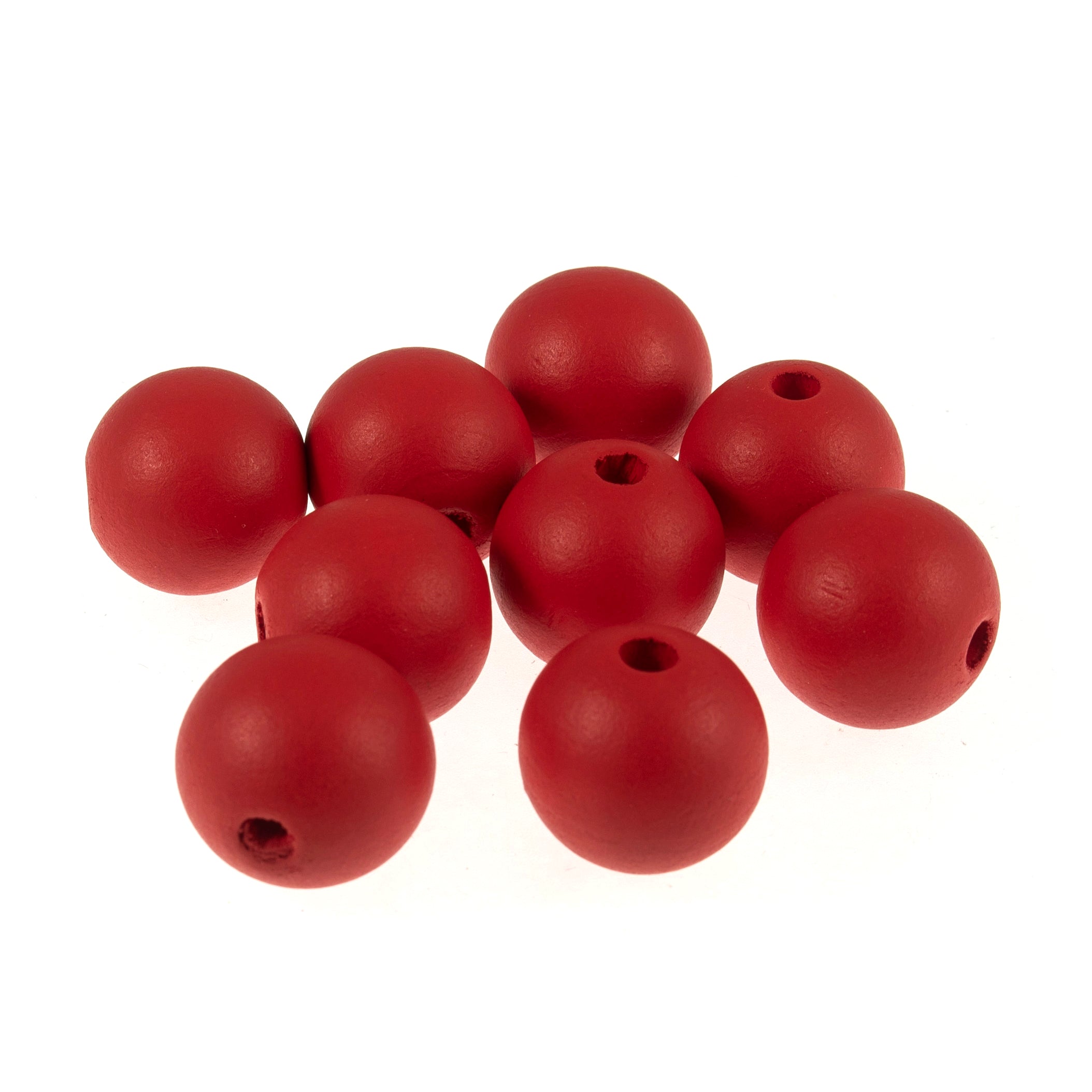 Wooden Craft Beads 25mm Red