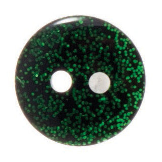 Glitter Shiny Buttons Green 12mm