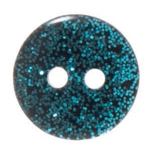 Glitter Shiny Buttons Aqua Blue 12mm