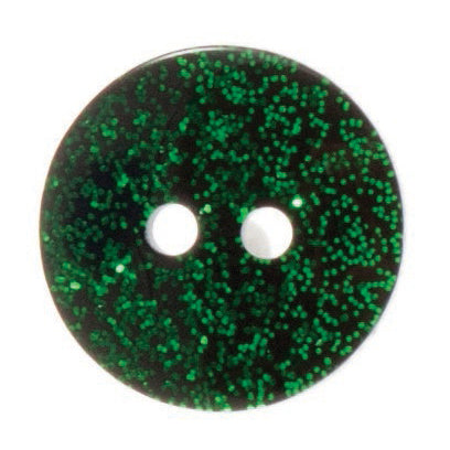 Glitter Shiny Buttons Green 18mm