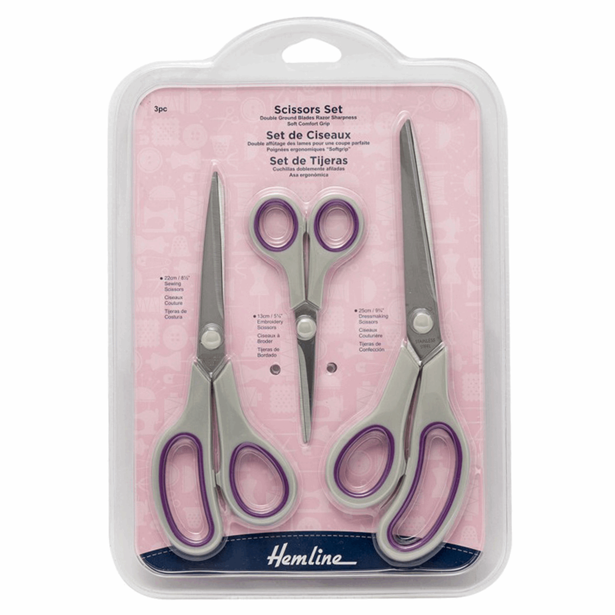Hemline Scissors Set 3pcs