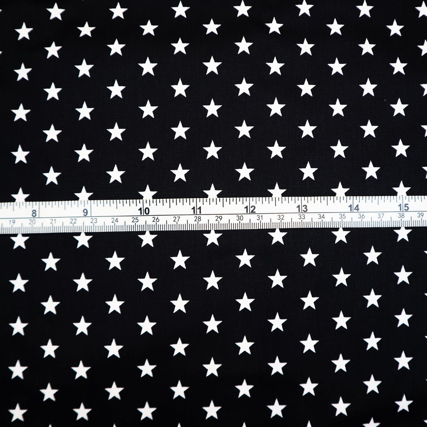 100% Cotton in Black and White Star Print