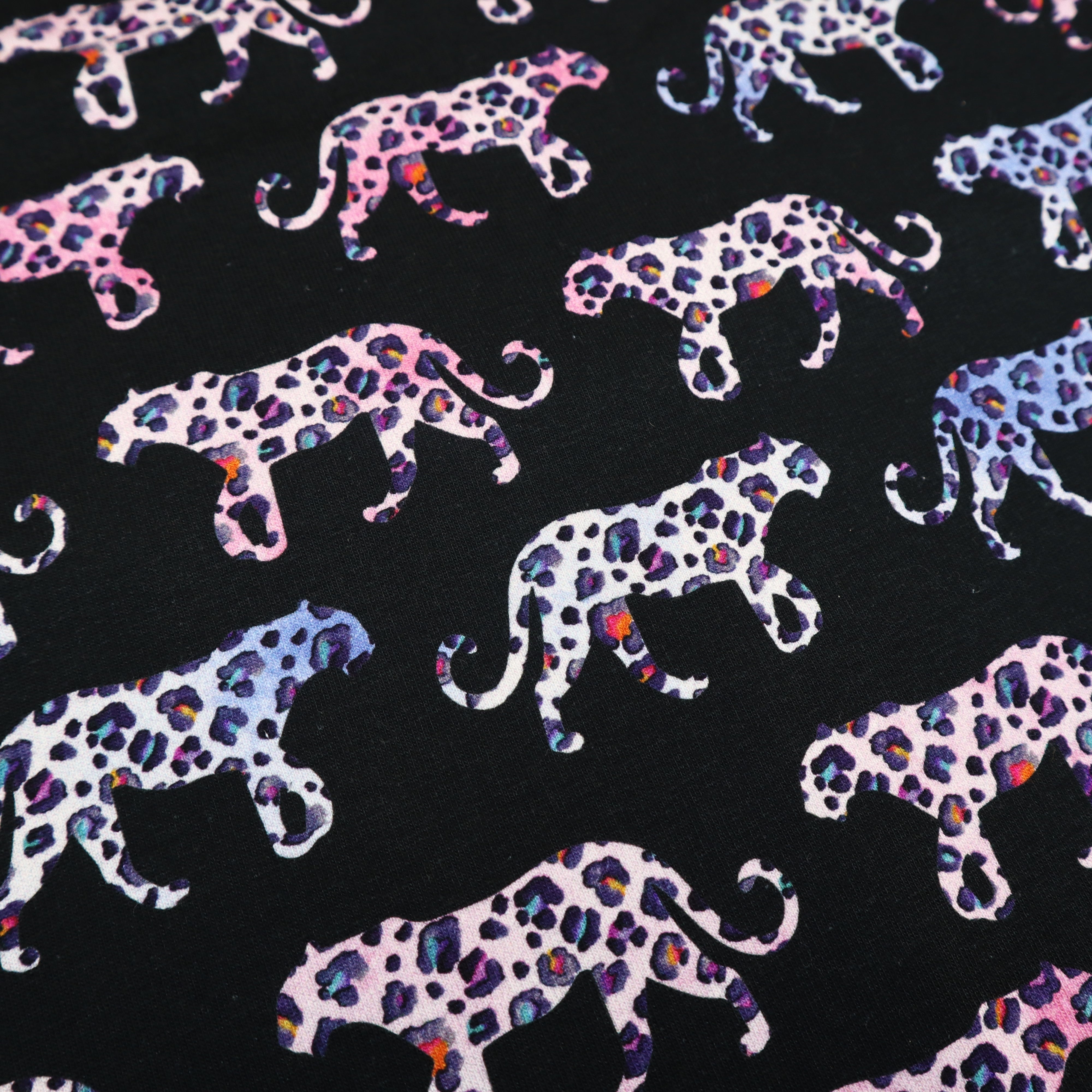 Brushed Back Cotton Jersey Leopard Print