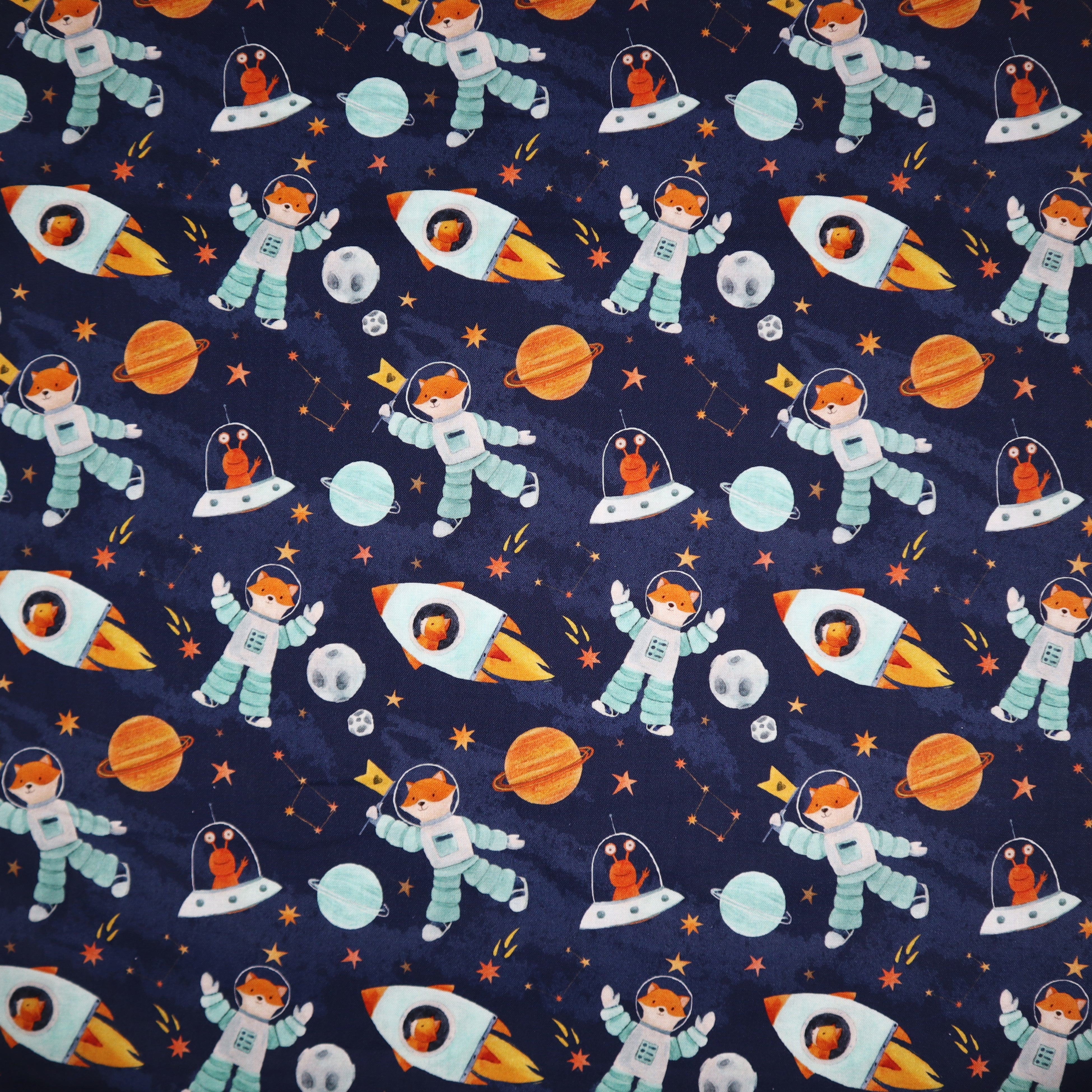 100% Cotton in Space Print