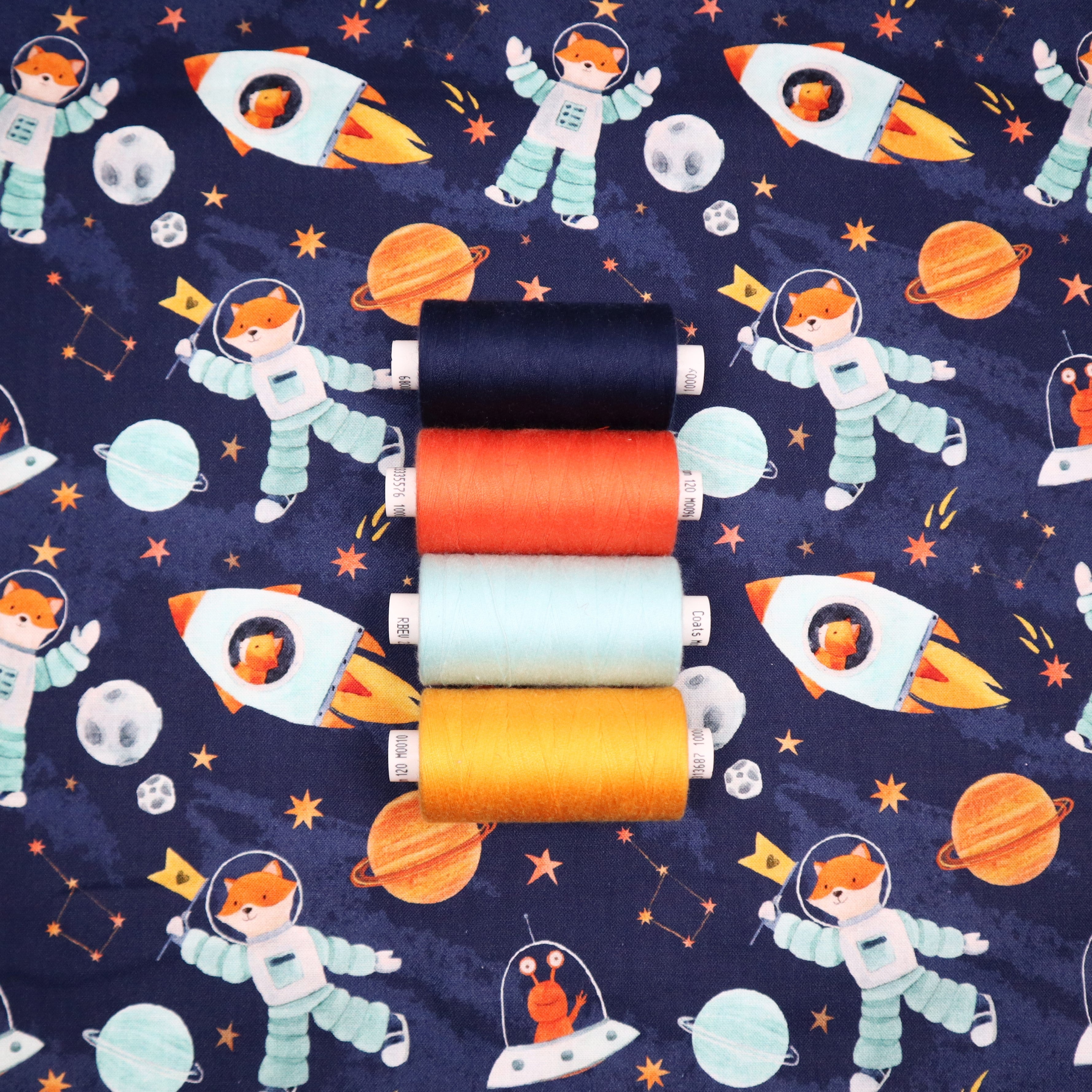 100% Cotton in Space Print