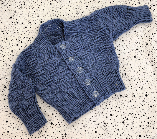 Hand Knitted Cardigan Age 0-6 Months