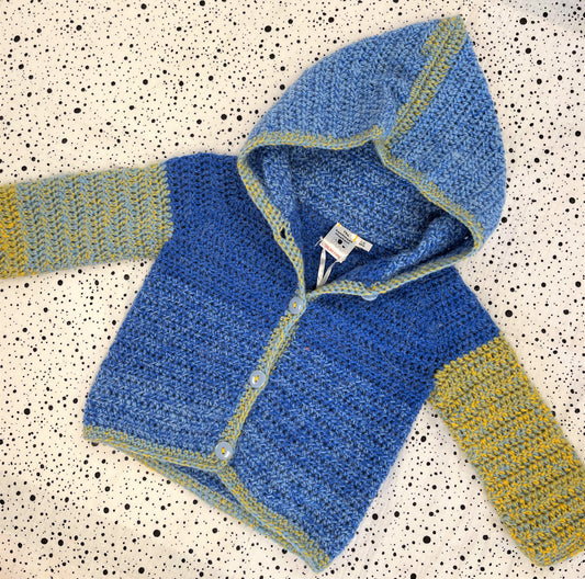 Hand Crochet Hooded Jacket Age 1-2 Years