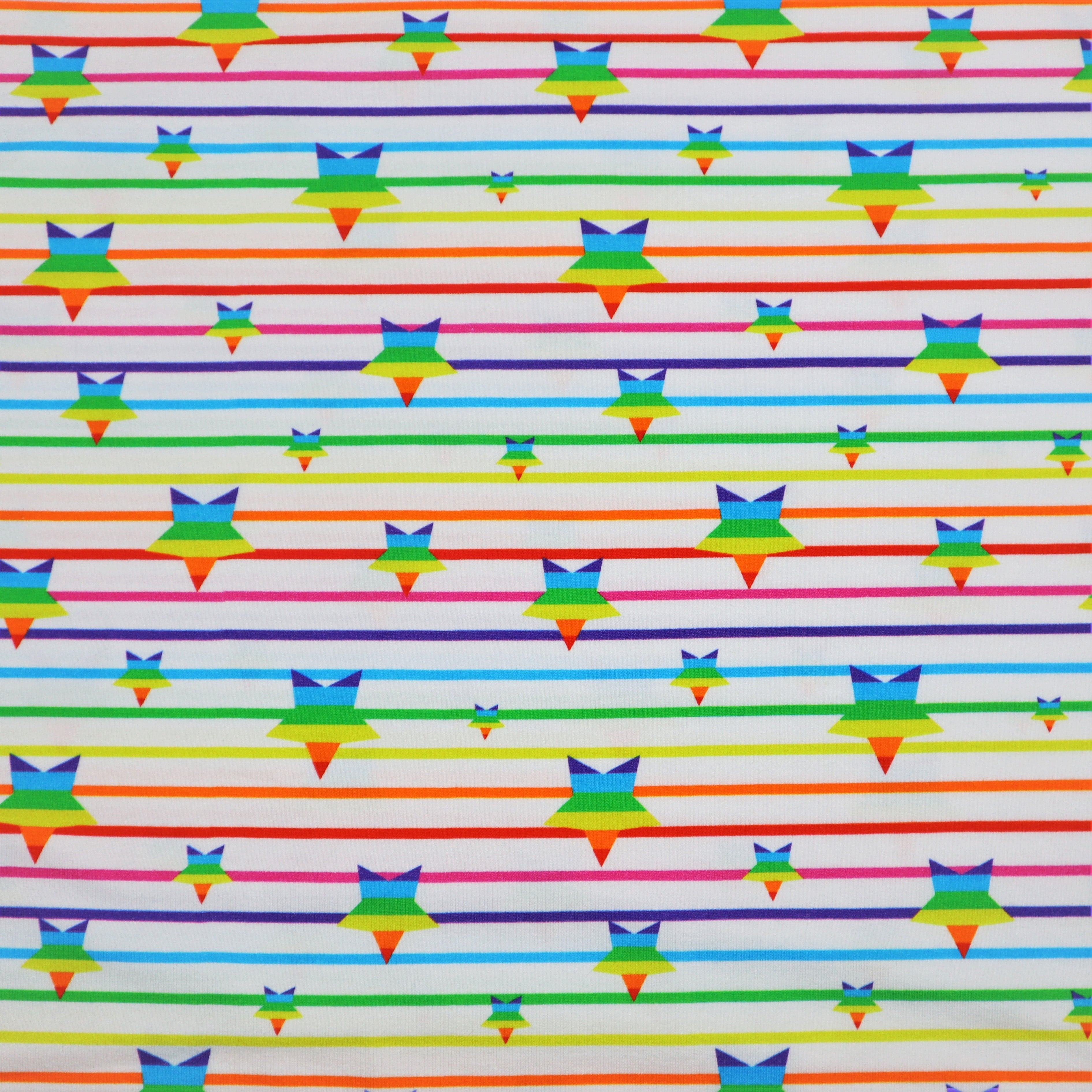 SALE Cotton Jersey in Rainbow Star and Stripes