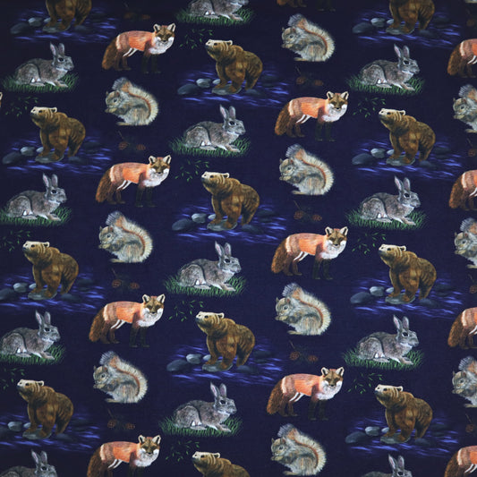 SALE Organic Cotton Jersey in Wildlife Print