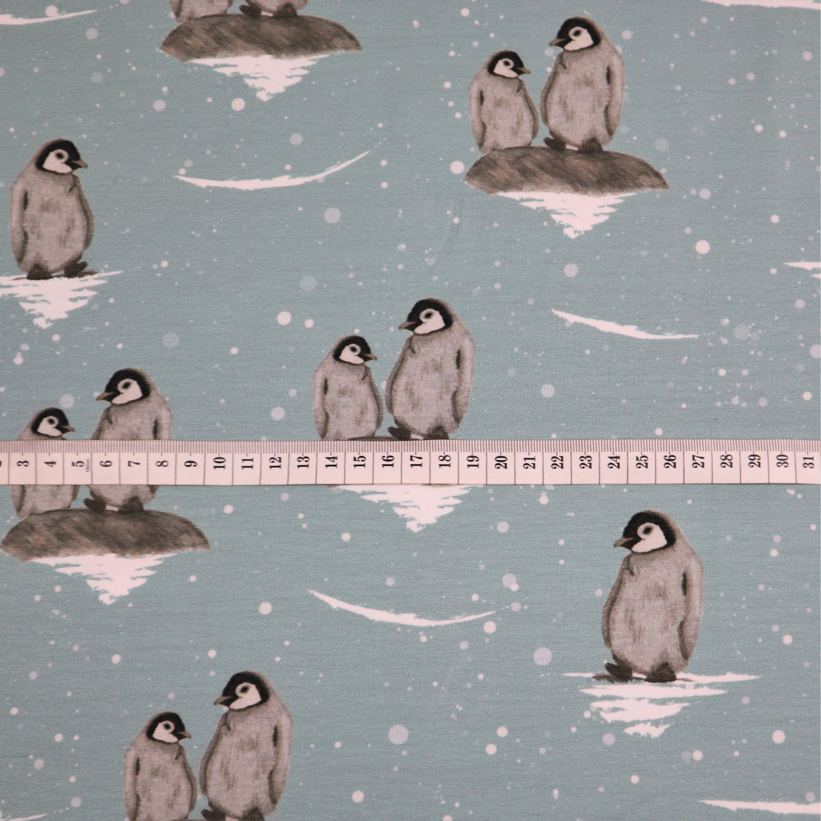 SALE Organic Cotton Jersey in Penguin Print