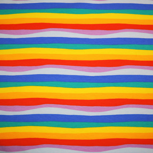 Cotton Jersey in Bright Multicoloured Stripes