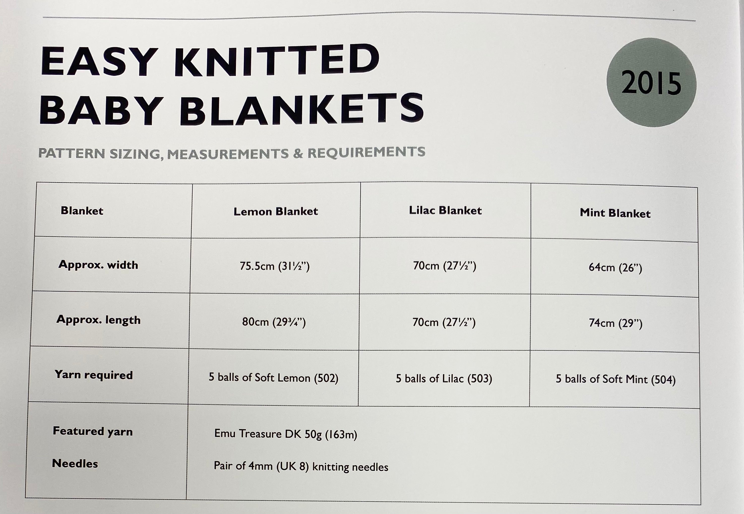 Emu Knitting Pattern Easy Knitted Baby Blankets DK (2015)