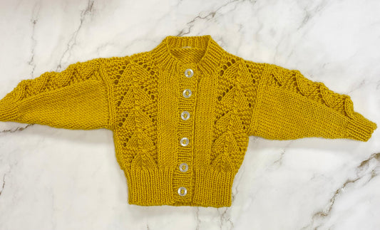 Hand Knitted Cardigan Age 3-6 Months