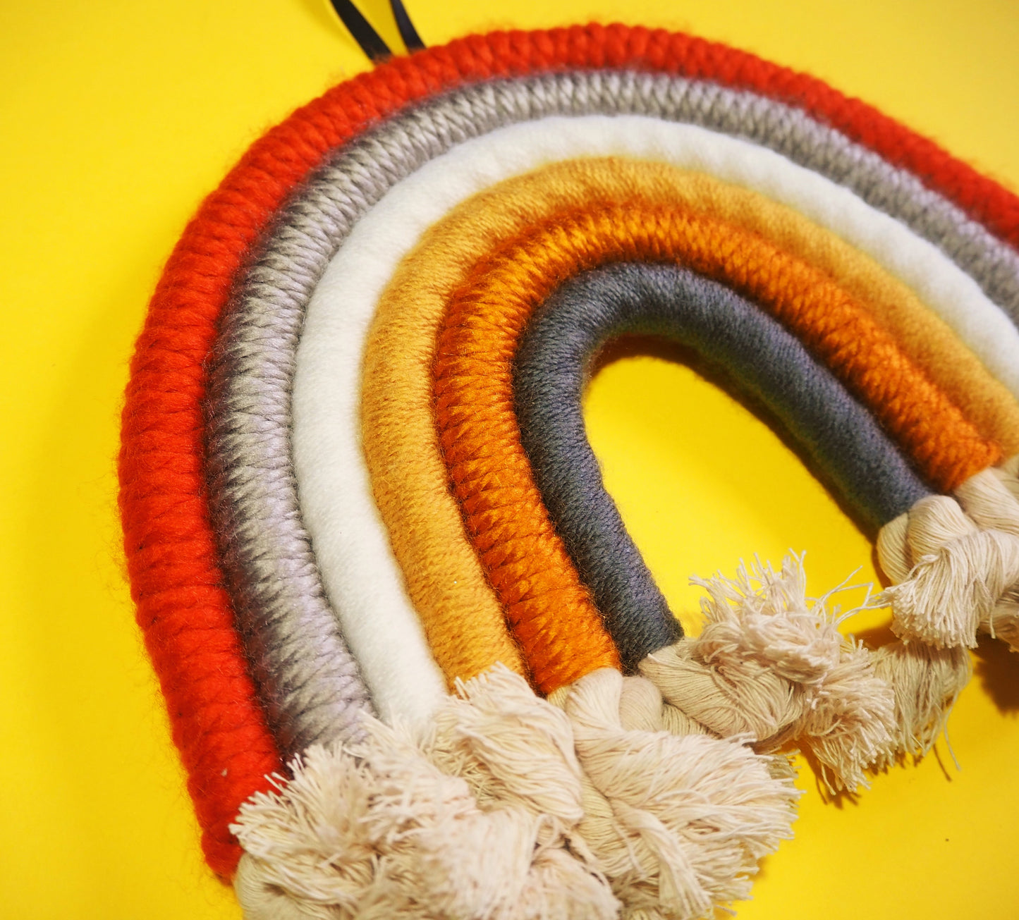 Shades of Orange and Yellow, Rope Rainbow Wall Hanging