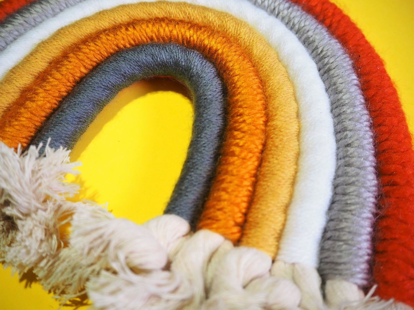 Shades of Orange and Yellow, Rope Rainbow Wall Hanging