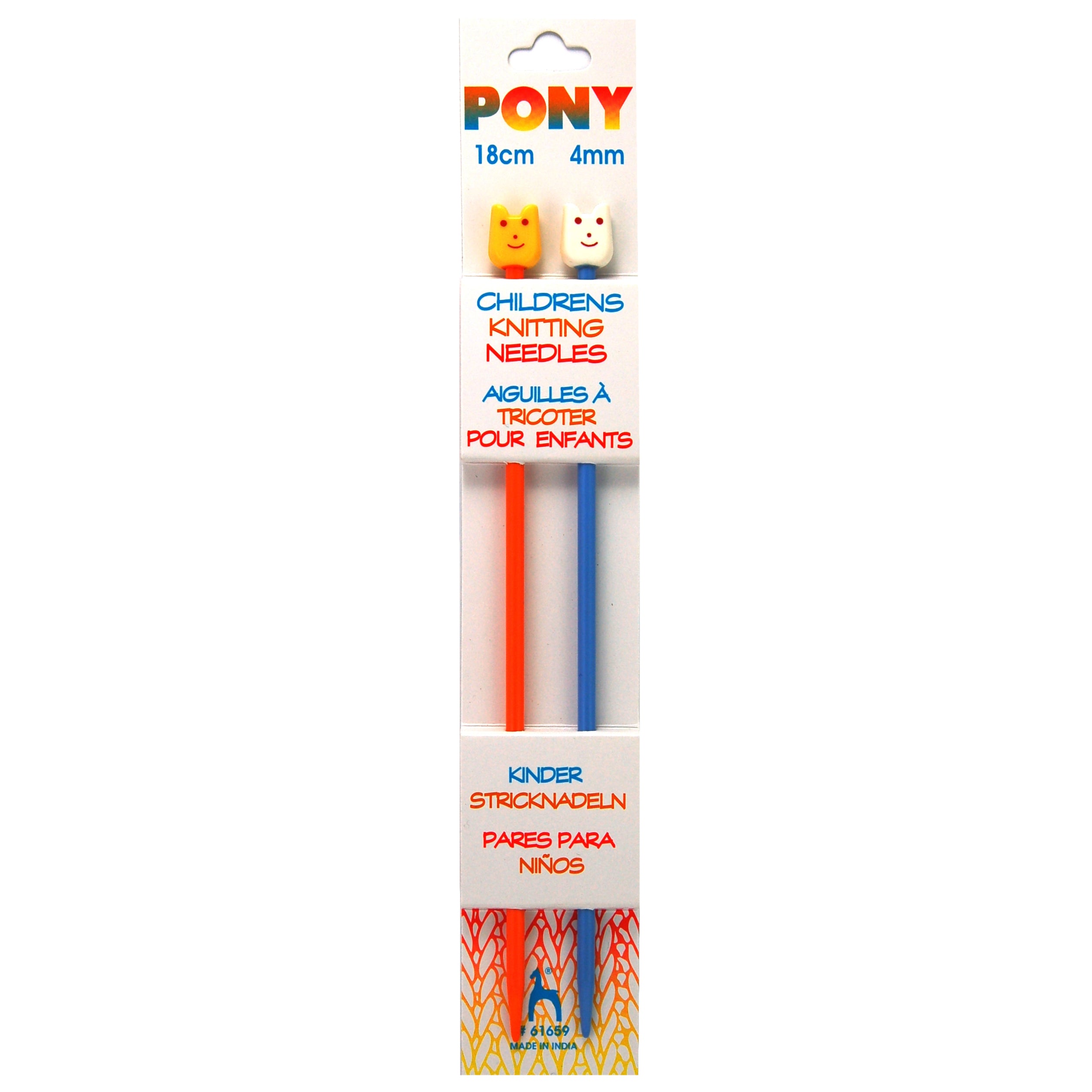 Pony Single-Ended: Plastic  Children's Knitting Needles 4.00mm