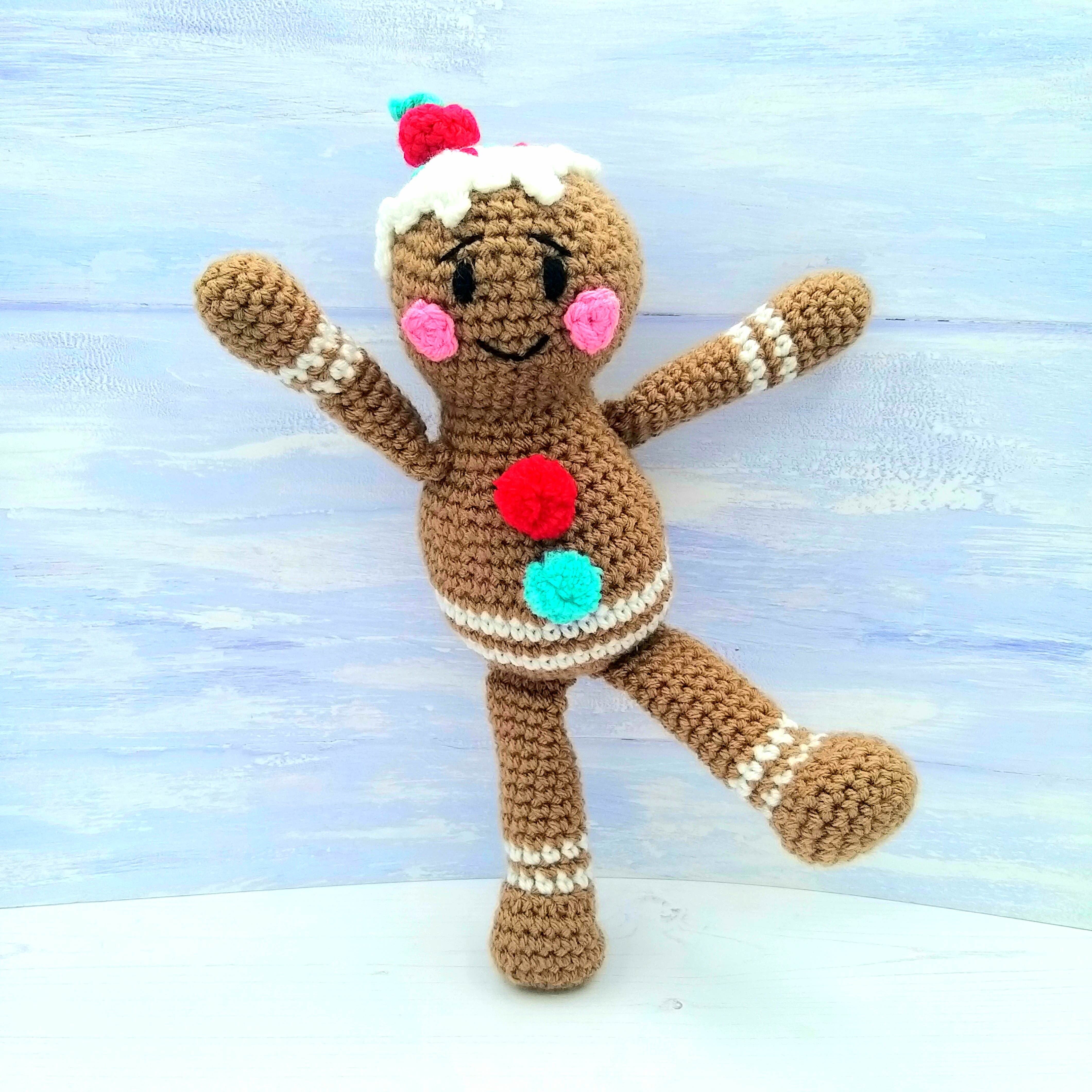 Wee Woolly Wonderfuls - George The Gingerbread Boy Crochet Pattern