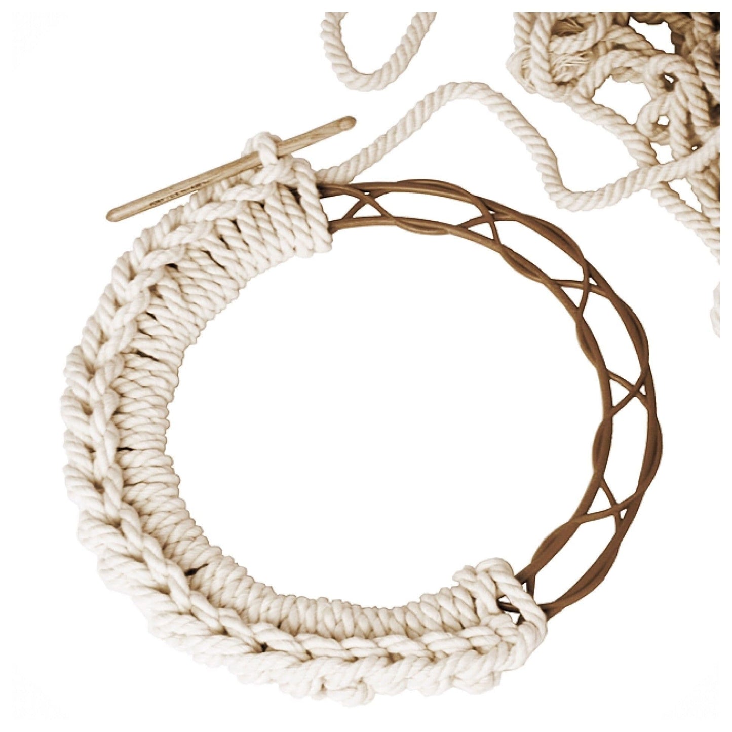Round wreath base - Brown - 30cm